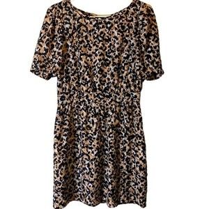 Bcbgeneration Cheetah Print Lace Up Back Mini Dress Tan Black Size 10